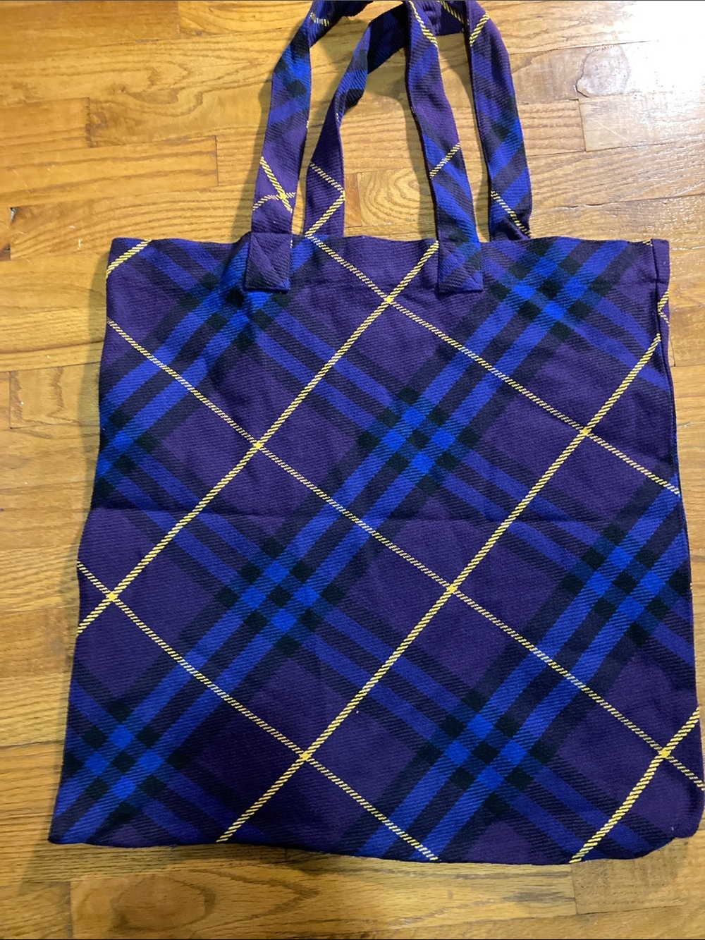 Burberry London Supernova Check Purple Plaid Tote Like New